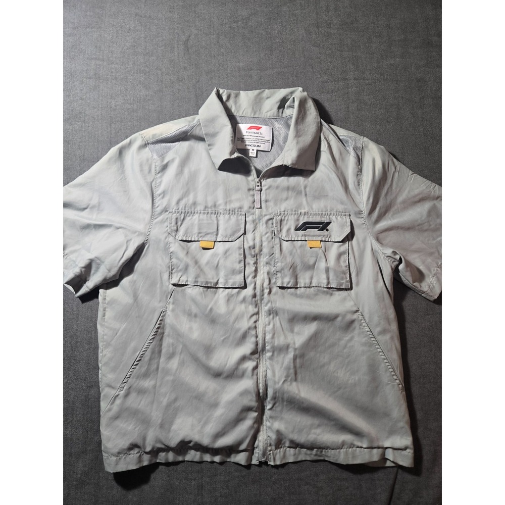 PacSun Formula 1 F1 Racing Shirt Jacket Mens M Super Track Grey Short Sleeve